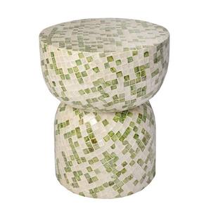 Mesa Redonda de Mosaico de Capiz Verde Hecha a Mano para Sala de Estar, Muebles y Decoración del Hogar, Estilo Mayorista - Product Image 1