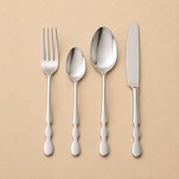 Ensemble de fourchettes, cuillères et couteaux à salade en acier inoxydable, très vendu, avec un design de poignée élégant