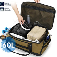 Tas Ransel Duffel Konvertibel Kapasitas Besar Bahan Polyester Berkualitas Tinggi, Tali Selempang Dapat Disesuaikan, Resleting, Pengisian Daya USB, Tahan Air, Awet, Cocok untuk Gym