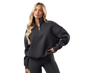 Sudadera de Forro Polar para Mujer, Venta Caliente de Invierno, Ropa de Calle Cómoda de Manga Larga con Logotipo Personalizado, Color Sólido - Product Image 1