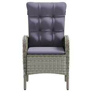 Juego de comedor de patio gris y negro de 5 piezas con cojines cómodos Muebles de patio duraderos - Product Image 4