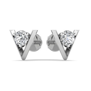 Pendientes de Diamantes Cultivados en Laboratorio con Corte Redondo, Certificados, con Engaste de Garras, Estilo Clásico, Claridad VVS, Oro Amarillo de 14K, Pendientes de Aniversario - Product Image 5