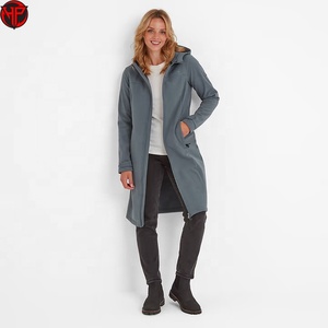 Veste softshell longue pour femme, à capuche, imperméable, respirante, coupe-vent, fermeture éclair, manteau d'hiver, logo personnalisé, veste longue pour femme - Product Image 2