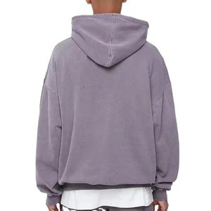 Sweat-shirts à capuche personnalisés 420 g/m² pour hommes, style pull-over, effet vieilli, vente en gros, coupe oversize, délavé à la pierre, vintage, vierge - Product Image 5