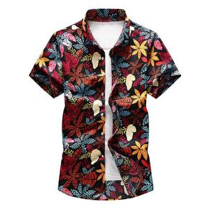 Chemises hawaïennes à manches courtes en satin à imprimé floral pour hommes, vêtements décontractés d'été pour la plage, style vacances - Product Image 2