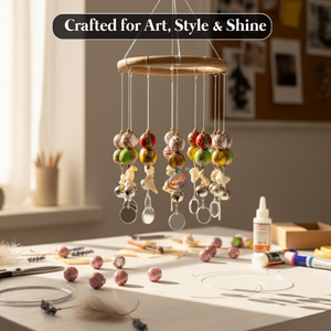 ลูกปัดแก้วลายประดับตกแต่งแบบแฮนด์เมด ความยาว 8 นิ้ว |   ลูกปัดหลากสีขนาด 16 มม. ทำมือสำหรับงานฝีมือและอุปกรณ์ DIY - Product Image 4