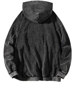 Sudaderas con capucha para hombre con logotipo personalizado e impresión de algodón de gran tamaño Unisex con lavado ácido desgastado de peso pesado 2026 - Product Image 2