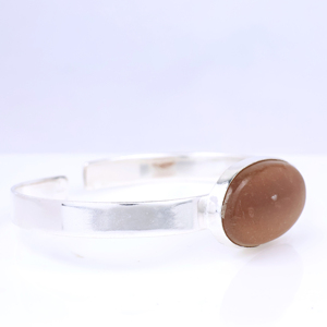 Wholesale Fashion Jewelry Gold Sandstone Cuff <b>Bracelet</b> Natural <b>Stone</b> Oval Shape Silver Plated Adjustable <b>Bracelet</b> for Women - Product Image 5