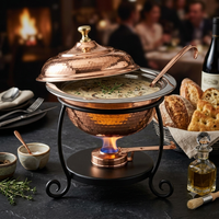 Ensemble de Buffet personnalisé en cuivre et acier, support rond, Buffet rond moderne, Buffet rond pour Restaurants