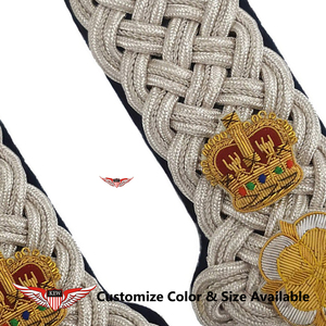 KEW High Best Customized Mylar Thread Embroidered Crown Shoulder Board <b>Braided</b> Quality Epaulettes <b>Accessory</b> Luxury Durable - Product Image 3