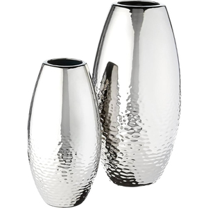 Vase de table contemporain en acier inoxydable fait main avec un design matelassé pour la décoration de la maison, vase en métal fait main - Product Image 4