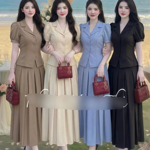 ชุดเซ็ตสองชิ้นลำลองสำหรับฤดูร้อน ผ้าฝ้ายธรรมชาติ ยั่งยืน เป็นมิตรกับสิ่งแวดล้อม ซักได้ สวมใส่สบาย  สำหรับผู้หญิง  แบบเรียบ  สามารถสั่งตัดได้ - Product Image 5