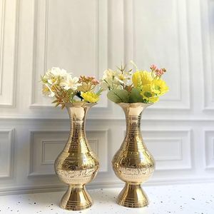 Brass Flower Vase <b>Table</b> Decorative Flower Pot for Home Decor Bedroom Living Room Office Wedding Festival Decoration - Product Image 1
