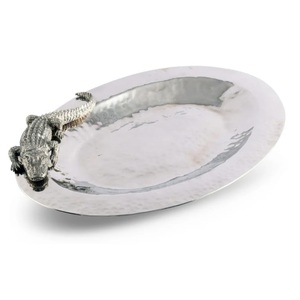 Restaurant Cafe Home Metal Dinnerware <b>Table</b> Decoration Embossed Design Customizable Serving Tray Classic Style - Product Image 5