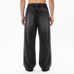 Premium Heavyweight 100% Cotton French Terry Acid Wash Anti-Pilling Sweatpants Men Baggy Wide Leg <b>Vintage</b> <b>Track</b> <b>Pants</b> Side - Product Image 4