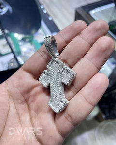 Pendentif Croix Certifié Luxe Moissanite D VVS1 Sertie de Diamants, en Argent 925 Plaqué Or et Rhodium, Style Hip-Hop - Product Image 5