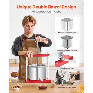 1.6 Gal/6L Stainless Steel Manual Fruit <b>Wine</b> <b>Press</b> <b>Wine</b> Making Juice Extractor - Product Image 5