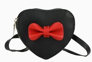Mini bolso cruzado, adecuado para niñas y niños, monedero, ligero y portátil, diseño con solapa, decoración con lazo, forma de corazón - Product Image 3