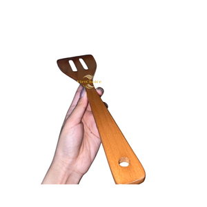 Natural Wooden Slotted Spatula Kitchen Cooking Utensil for Frying and Stirring Food - Product Image 2