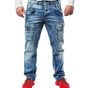 Pantalones Vaqueros de Doble Cintura para Hombre de Calidad Premium, Diseño de Cintura en Capas, Corte Relajado, Moda Urbana, Casual, para Uso Diario - Product Image 1
