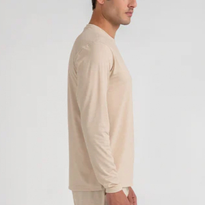 เสื้อยืดแขนยาวคอวีผู้ชาย ผ้าฝ้ายพรีเมียม 100% ระบายอากาศได้ดี ไม่ยับ แห้งเร็ว สไตล์ลำลอง - Product Image 6