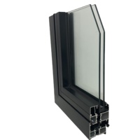 Fenêtres à battant à 3 panneaux de conception moderne à coupure thermique en alliage d'aluminium coupe-vent insonorisées et résistantes à la chaleur PVC Architecture moderne