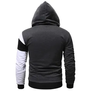 Sweat-shirt à capuche pour homme, coupe ajustée, tricoté, style décontracté, color block, pour l'automne, noir, gris, blanc, 2027 - Product Image 4