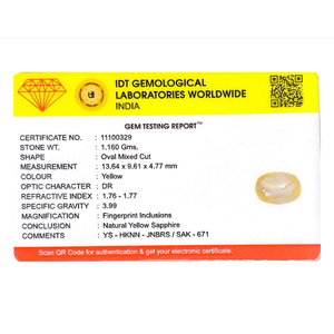 Loose 5.8 Carat Oval Cut Yellow Sapphire Gemstone for Fine Jewelry - Product Image 4