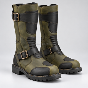 Bottes de moto longues professionnelles pour le tourisme, chaussures de moto en cuir robuste, construction sécurisée, bottes de moto longues pour la conduite - Product Image 5