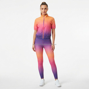 <b>Women's</b> Nylon Windbreaker Tracksuit Wholesale Custom OEM Zip Up <b>Jacket</b> Pants Set Sportswear <b>Running</b> Jogging Training Lightweight - Product Image 1