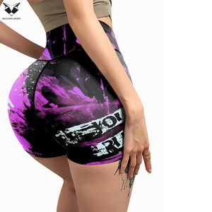 Shorts Deportivos de Cintura Alta con Efecto Levanta Glúteos, Elásticos, para Fitness, Running y Actividades al Aire Libre, Color Rosa y Negro, Producto de la Mejor Calidad - Product Image 2