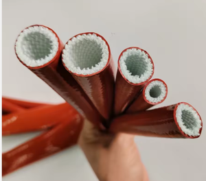 High-Temperature Resistance Coated Fiberglass Sleeve High <b>Heat</b> Protection Fire Sleeves Silicone Fiberglass Insulation Sleeving - Product Image 1