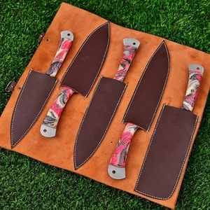 Handmade Carbon Steel Sustainable Multifunction Chef <b>Knife</b> <b>Set</b> 5-Piece High Carbon Razor <b>Sharp</b> - Product Image 4