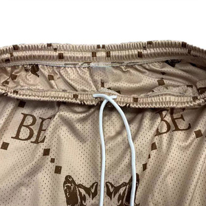 กางเกงบาสเก็ตบอลแบบรูดเชือก แห้งเร็ว พิมพ์ลายแบบซับลิเมชั่น ผ้าตาข่าย โพลีเอสเตอร์ 100%  แบบเรียบง่าย สกรีนโลโก้ได้ตามต้องการ กางเกงขาสั้นผู้ชาย - Product Image 4