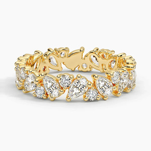 แหวนเพชรทรงลูกแพร์ประดับหรูหราแบบเต็มวง - Product Image 2