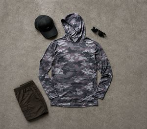 เสื้อฮู้ดตกปลาแขนยาวสำหรับผู้ชาย Sprint UPF 50 ป้องกันรังสียูวี ลายฉลามพิมพ์ลาย สีน้ำเงิน เสื้อกีฬา - Product Image 6