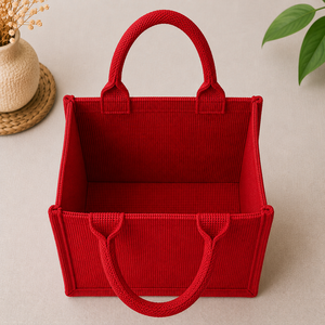 Mini sac fourre-tout rouge avec motif cœur, sac cadeau écologique - Product Image 5