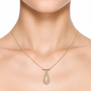 Pendentif en diamant pour femme Vaayu Jewels, or 10K 14K 18K, argent 925 935, coupe ronde brillante, design infini de luxe, bijoux de mariage - Product Image 3