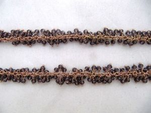 Amethyst Quartz Rondelle Micro Faceted2.5mm Beaded Dangling Cluster <b>Wire</b> Wrapped Chain - Product Image 3
