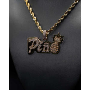 Personalized Pineapple <b>Name</b> Pendant VVS Moissanite 925 Silver Gold Plated <b>Necklace</b> <b>Custom</b> Hip Hop Jewelry Trisha Jewels GIA - Product Image 1