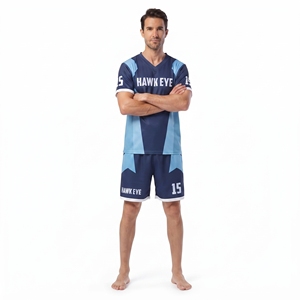 เสื้อฟุตบอลผู้ชายคอวี ออกแบบเองได้ ผลิตจากโพลีเอสเตอร์ 100% แขนสั้น พิมพ์ลายแบบซับลิเมชั่น ทรงปกติ - Product Image 1