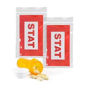 Confezione di 1000 rosso STAT Bags trasparente 6X9 con cerniera stampata in polietilene plastica 2 Mil spesso sigillo Top bag per esigenze di salute per clinica - Product Image 1