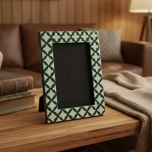 Handmade Bone Inlay Photo <b>Frame</b> | Green Resin Decorative <b>Picture</b> <b>Frame</b> | Boho Home Decor Gift - Product Image 6