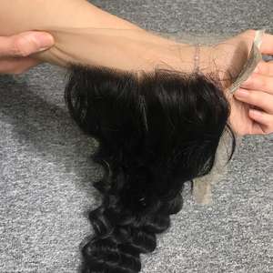 Vietnamese 100% Raw Virgin Cuticle Aligned Remy Hair Extensions Water Wave Frontal Hair <b>Lace</b> <b>Closure</b> Machine Double Weft All - Product Image 5