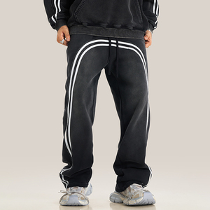 Pantalon de jogging large en molleton léger personnalisé pour homme, 350 GSM, délavé à l'acide, style workwear, service OEM - Product Image 1