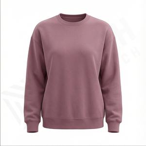 Ropa deportiva de manga larga de otoño para mujer, Sudadera de cuello redondo, jersey con logotipo personalizado sostenible, sudadera de moda de gran tamaño para mujer - Product Image 2
