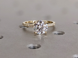 925 Sterling Silver Round Shape Moissanite Diamond <b>Ring</b> Gift For Anniversary & Party - Product Image 5