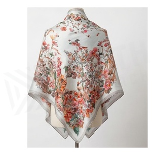 NORTH APPROACH Women's <b>Square</b> <b>Silk</b> <b>Scarf</b> Floral Print Elegant Multi-Functional Fashion Accessory All Seasons - Product Image 2