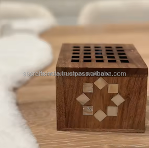 ที่ใส่เครื่องหอมบาคโคหรือทำจากไม้ช่างฝีมือทำด้วยมือพร้อมแม่ของไข่มุกที่ใส่ธูปอาหรับหรูหราจากอินเดีย - Product Image 6