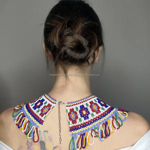 <b>Delicate</b> Embroidery <b>Necklace</b> with Glossy Glass Beads Ideal for Anniversary Gifts, Wedding Looks, and Personal Style - Product Image 4